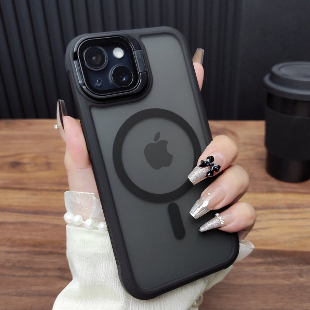 Black Frosted MagSafe Case with Flip Camera Bumper